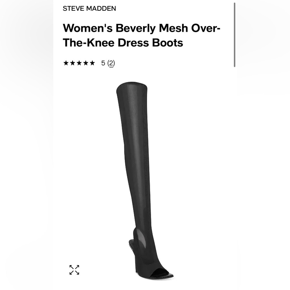 Steve Madden Beverly Mesh Over the Knee Thigh Boot Black 8.5